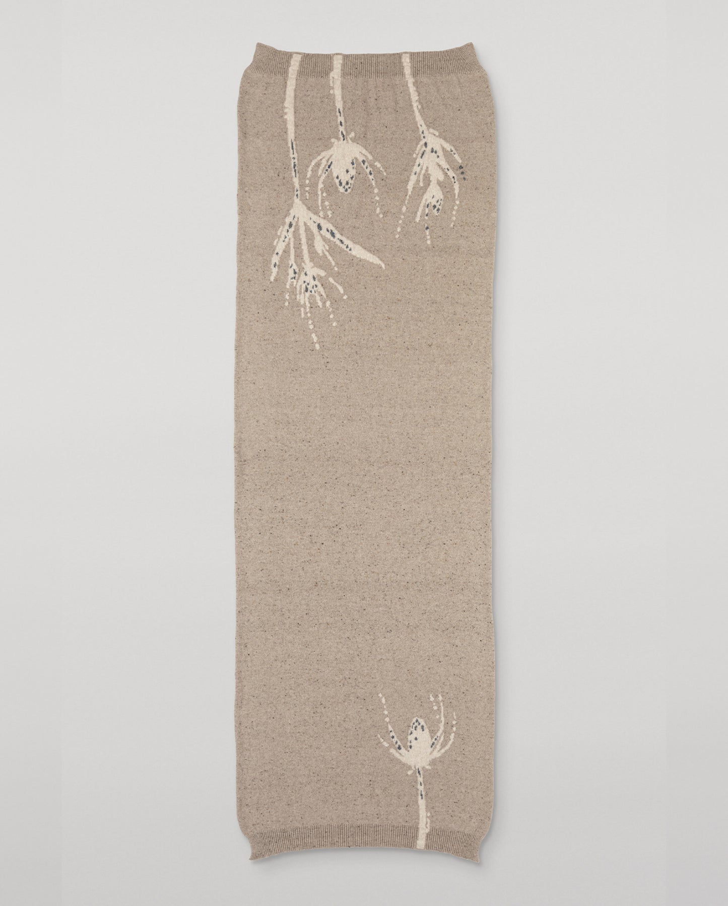 JOHNSTONS OF ELGIN CASHMERE DONEGAL INTARSIA WILD THISTLE WRAP CREAM 100% CASHMERE HAA03645JU1624ONE
