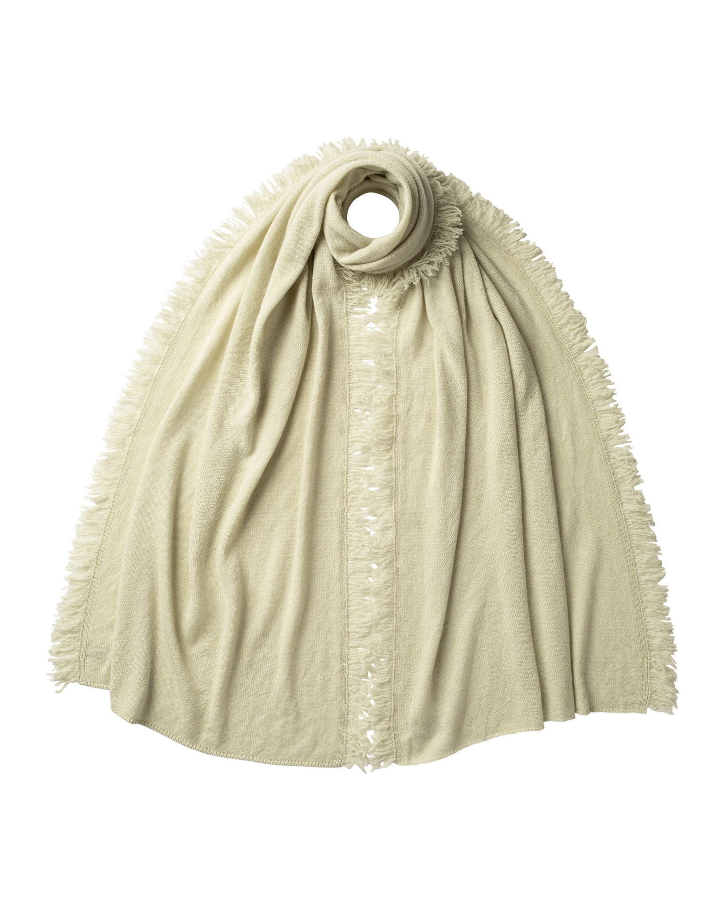 Johnstons of Elgin AW24 Knitted Accessory Lichen Fringed Gauzy Cashmere Stole HAE01955SC0158ONE
