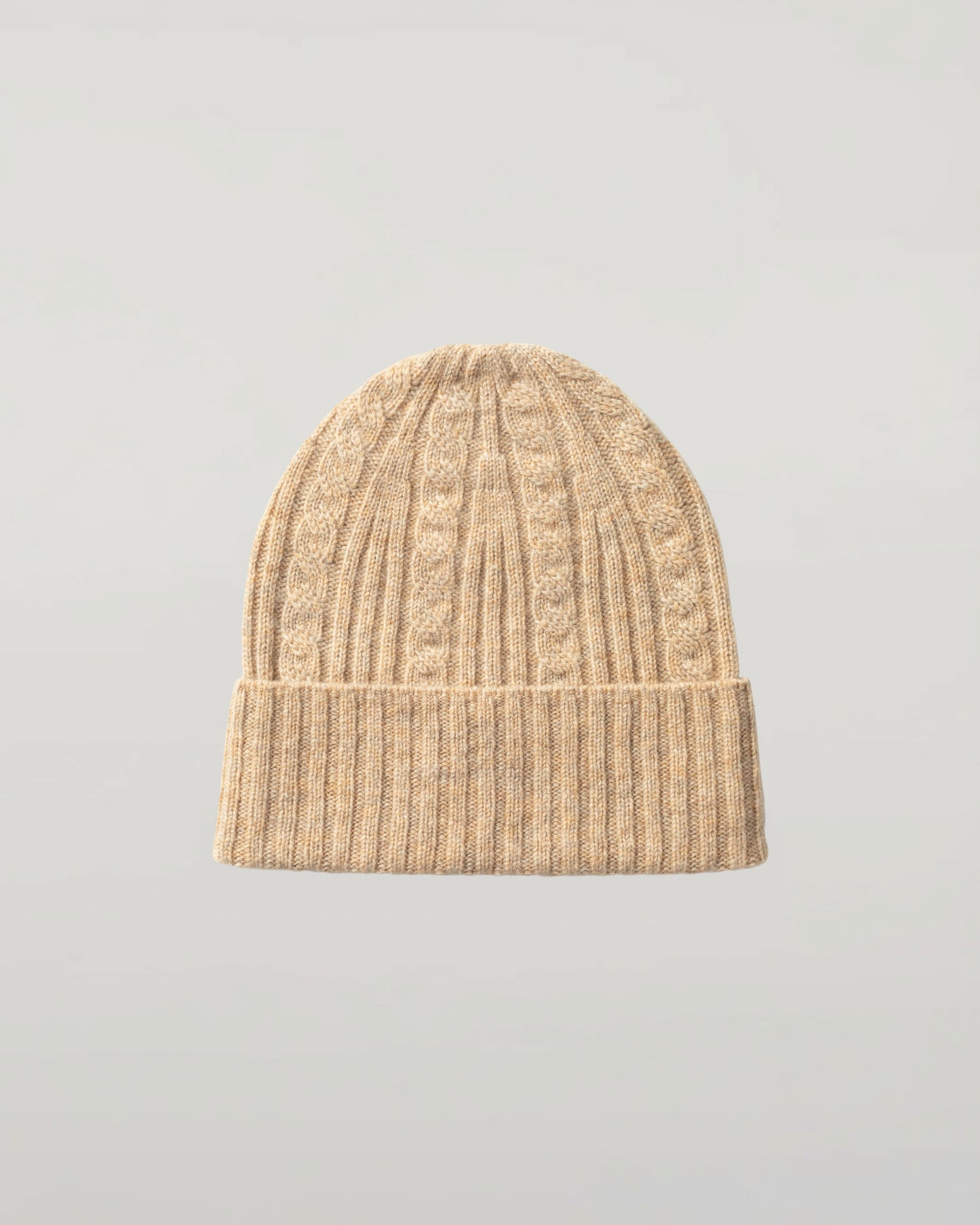 Johnstons of Elgin Knitted Accessories Cable & Rib Natural Cashmere Beanie HAE03408HB0210ONE