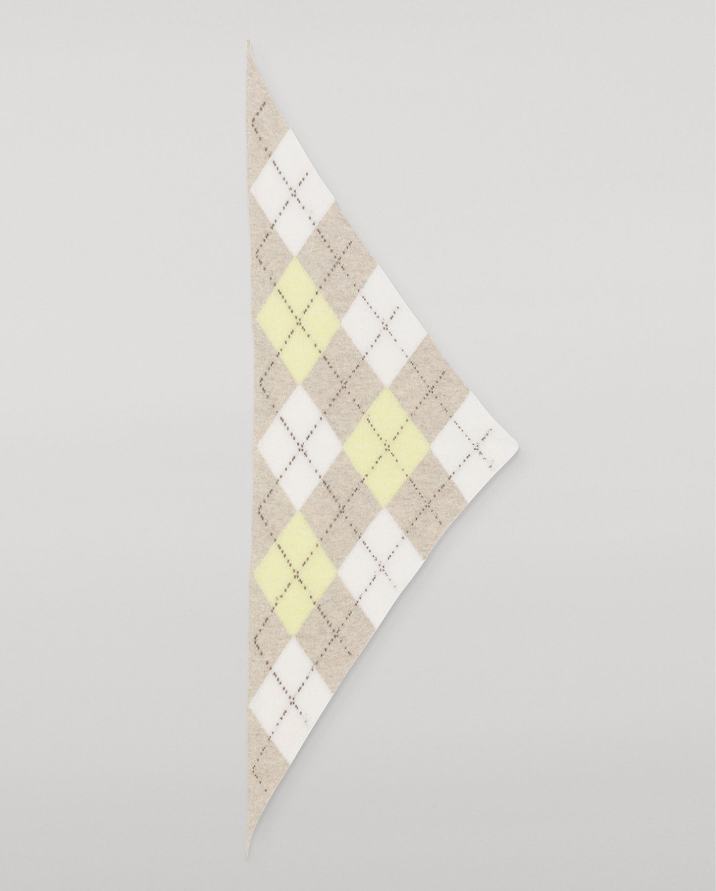JOHNSTONS OF ELGIN CASHMERE NECK TIE ARGYLE CLAN BANDANA NATURAL 100% CASHMERE HAP03612JU1629ONE