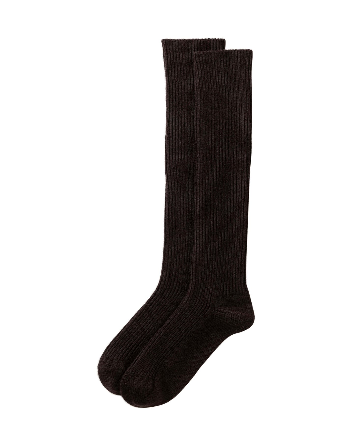 Johnstons of Elgin AW25 Knitted Accessories Molasses Cashmere Knee High Brown Socks HBE01128SB7290ONE