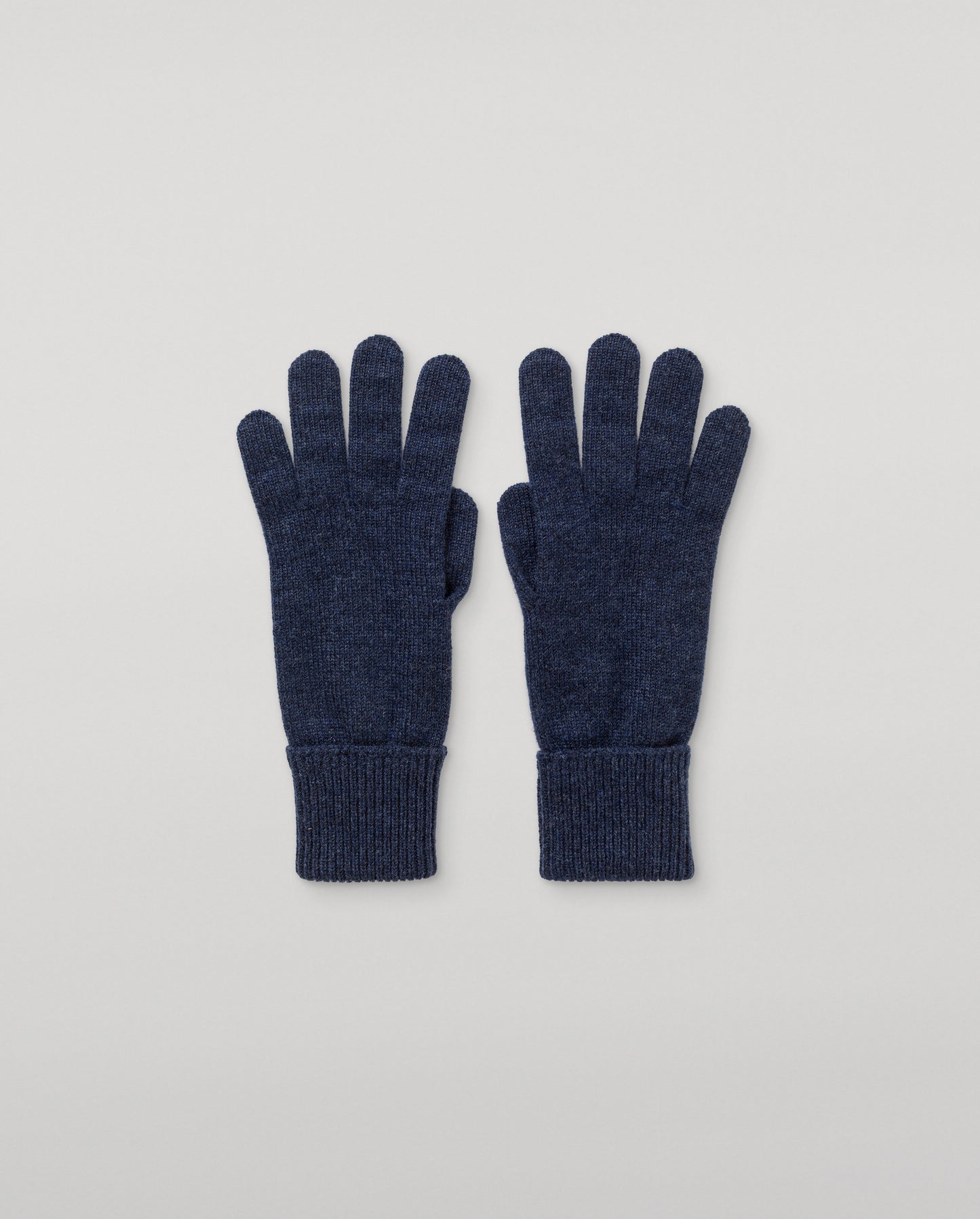 JOHNSTONS OF ELGIN WOMENS CASHMERE JERSEY DORIS GLOVES TURNBACK CUFFS NAVY 96% CASHMERE/4% NYLON HBJ03523HD7350ONE