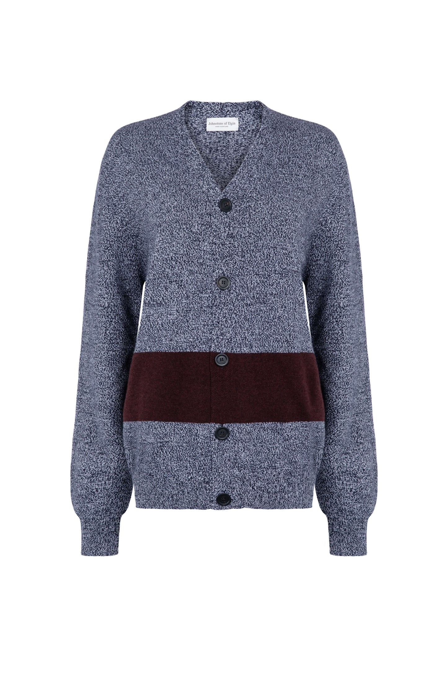Colour Block Blue Cashmere Cardigan