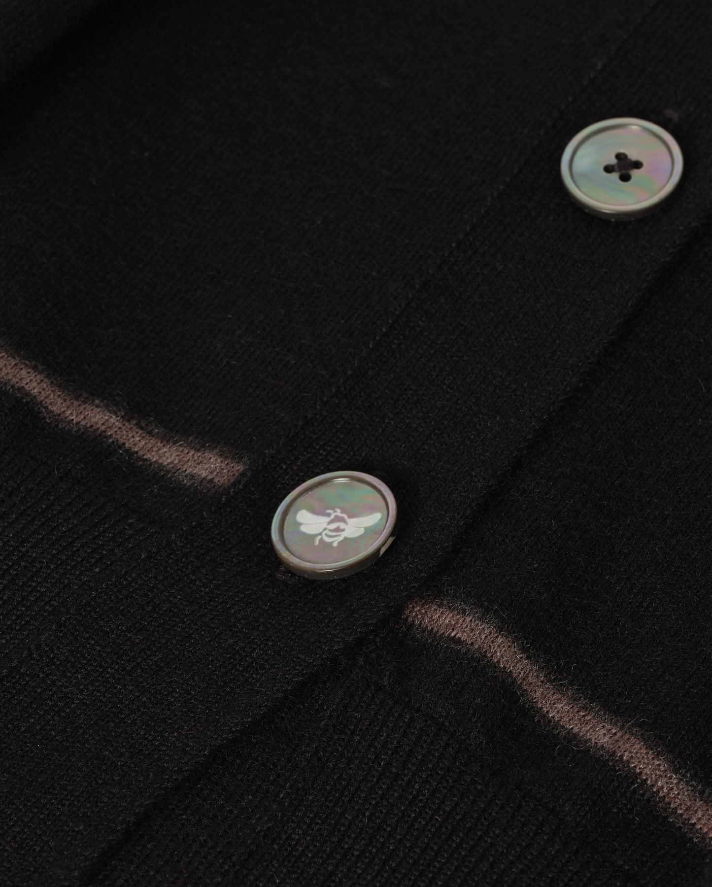 JOHNSTONS OF ELGIN EFFIE VEE CARDIGAN SUPERFINE CASHMERE VEE NECK CARDIGAN WITH TIPPING - 3 PLY BLACK 100% CASHMERE KAI06032Q26334