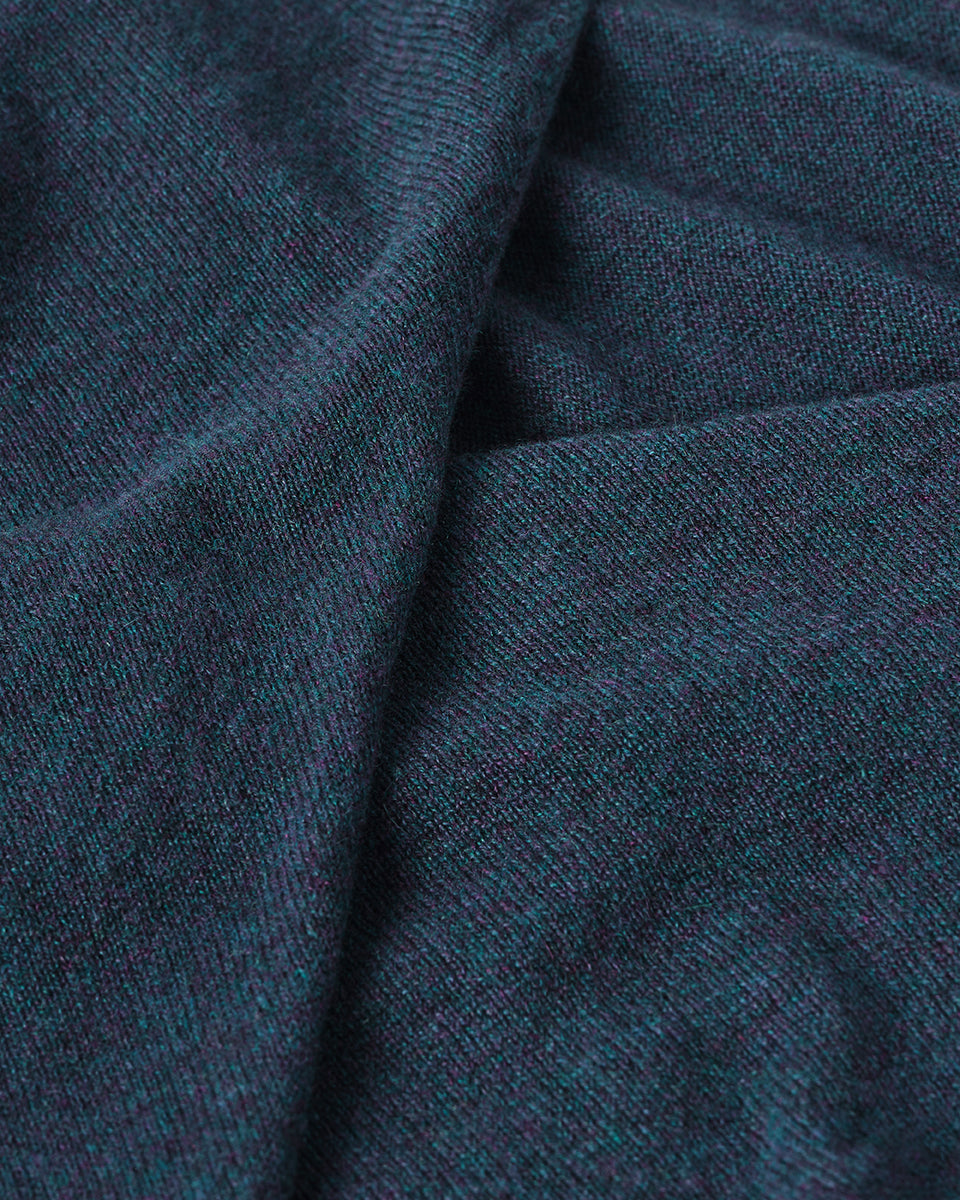 Johnstons of Elgin AW25 Women's Knitwear Heather Navy Ballet Wrap Navy Cashmere Cardigan Close Up KAP05408HD7321