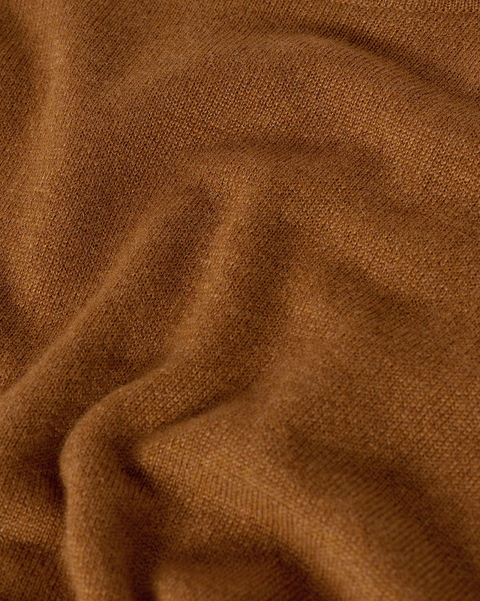 Johnstons of Elgin AW25 Women's Knitwear Dark Camel Tie-Waist Cashmere Camel Jumper Dress Details KAP05490SB4620