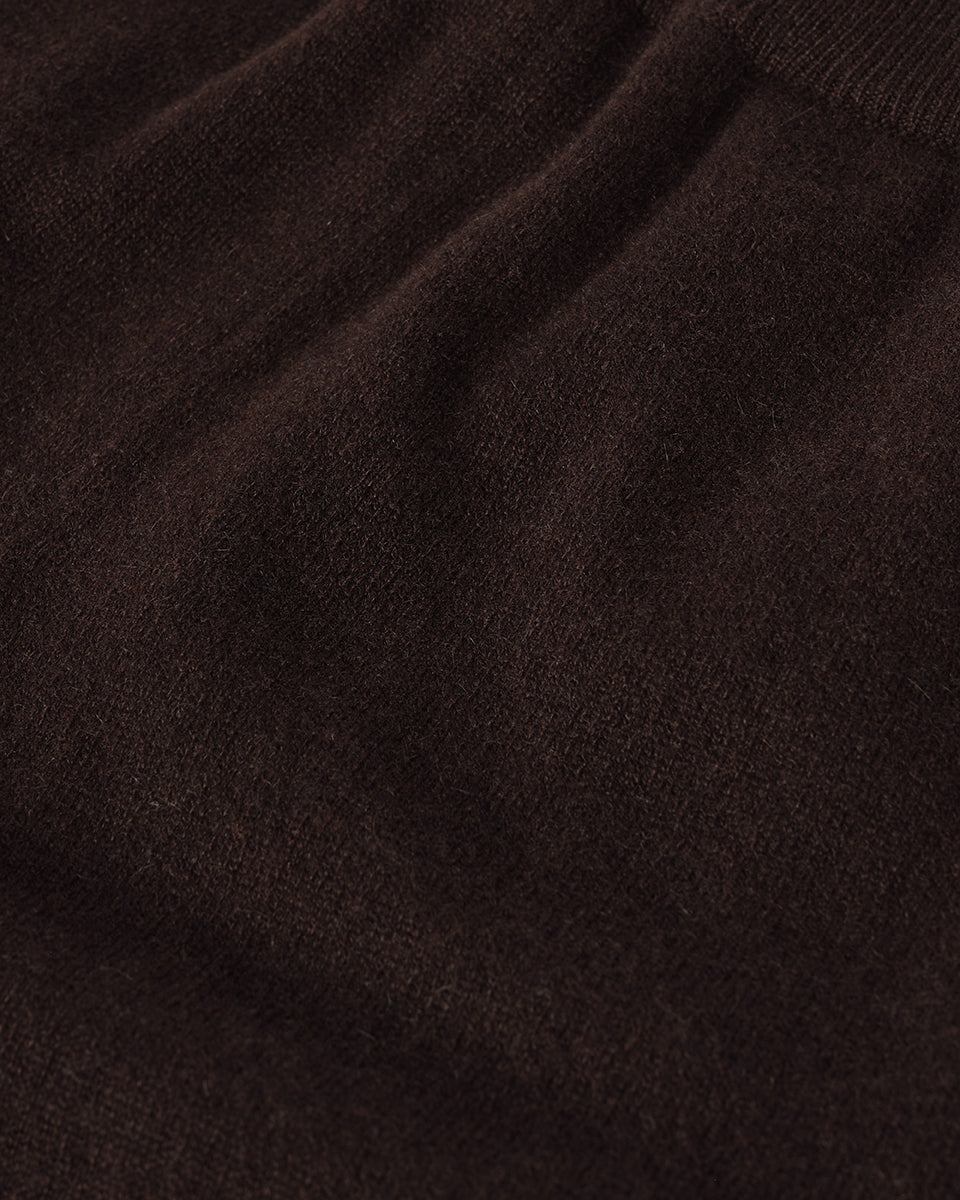 Wide Leg Dark Brown Cashmere Trousers