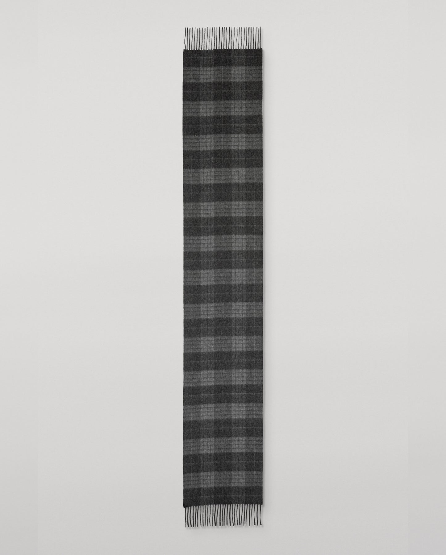 JOHNSTONS OF ELGIN CASHMERE VINTAGE CHECK SCARF GREY 100% CASHMERE WA002634RU7780ONE