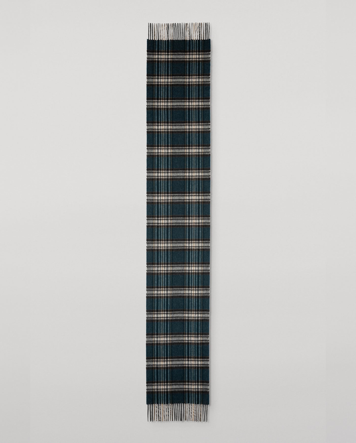 JOHNSTONS OF ELGIN CASHMERE VINTAGE CHECK SCARF BOTTLE GREEN 100% CASHMERE WA002634RU7781ONE