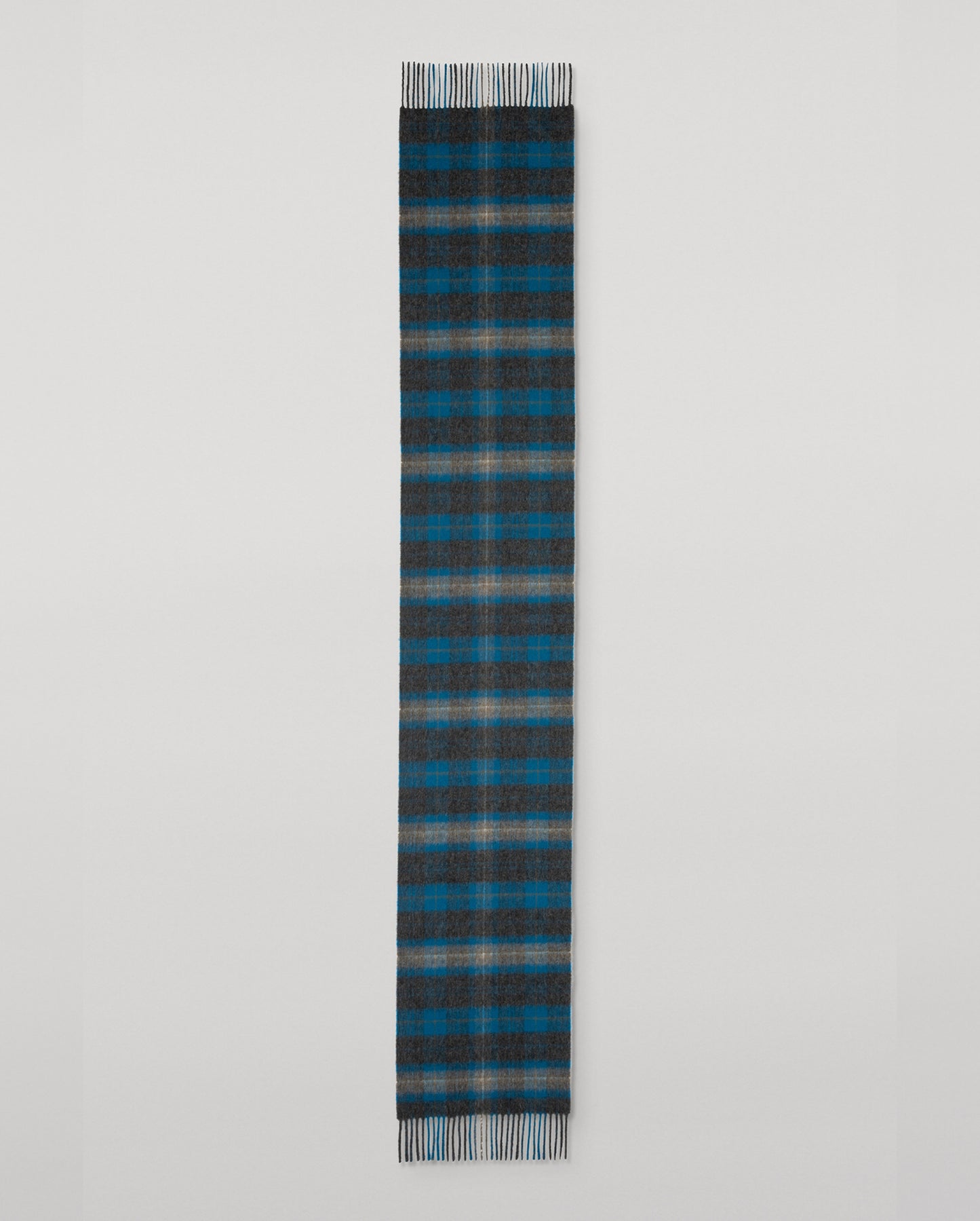 JOHNSTONS OF ELGIN CASHMERE PLAID SCARF DARK GREY 100% CASHMERE WA002634RU7791ONE