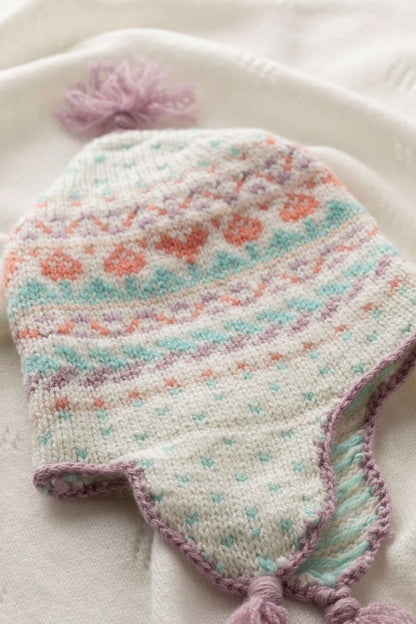 Johnstons of Elgin Baby Handknits Guimauve Hand Knitted Cashmere Fairisle Baby Hat JA000133SE4845