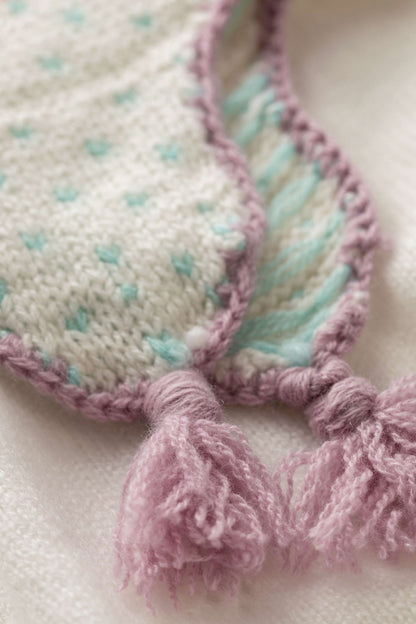 Johnstons of Elgin Baby Handknits Guimauve Hand Knitted Cashmere Fairisle Baby Hat JA000133SE4845
