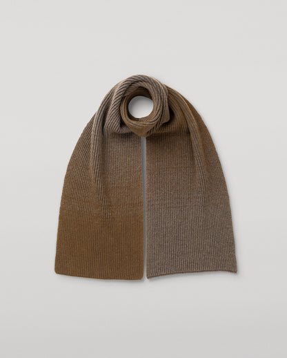 JOHNSTONS OF ELGIN CASHMERE RIBBED OMBRE PIONEER SCARF GREY 100% CASHMERE HAA03641Q26256ONE