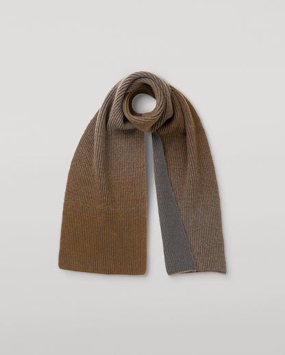 JOHNSTONS OF ELGIN CASHMERE RIBBED OMBRE PIONEER SCARF GREY 100% CASHMERE HAA03641Q26256ONE