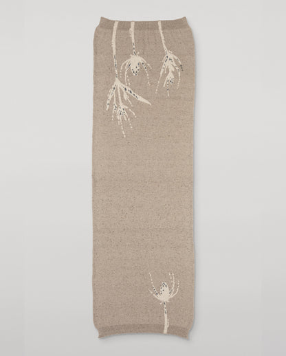 JOHNSTONS OF ELGIN CASHMERE DONEGAL INTARSIA WILD THISTLE WRAP CREAM 100% CASHMERE HAA03645JU1624ONE