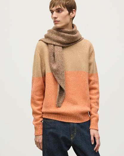 JOHNSTONS OF ELGIN CASHMERE MARL KEILL TRIANGLE SCARF BEIGE MARL 100% CASHMERE HAB03648007013ONE
