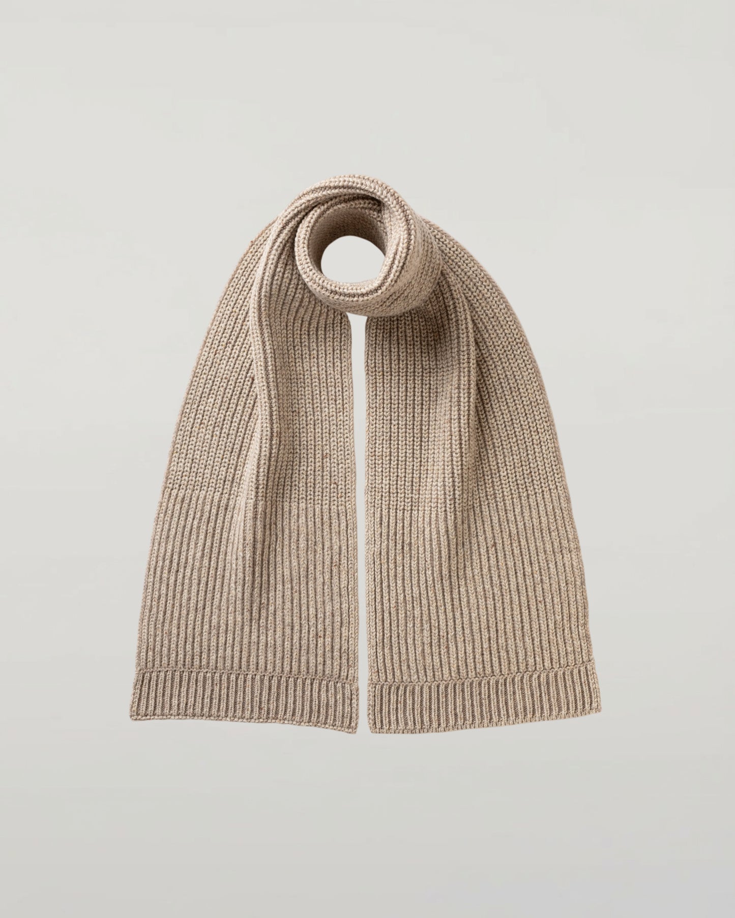 Johnstons of Elgin AW25 Knitted Accessories Cream Dun Donegal Cashmere Cream Knitted Scarf HAC03530Q25315ONE