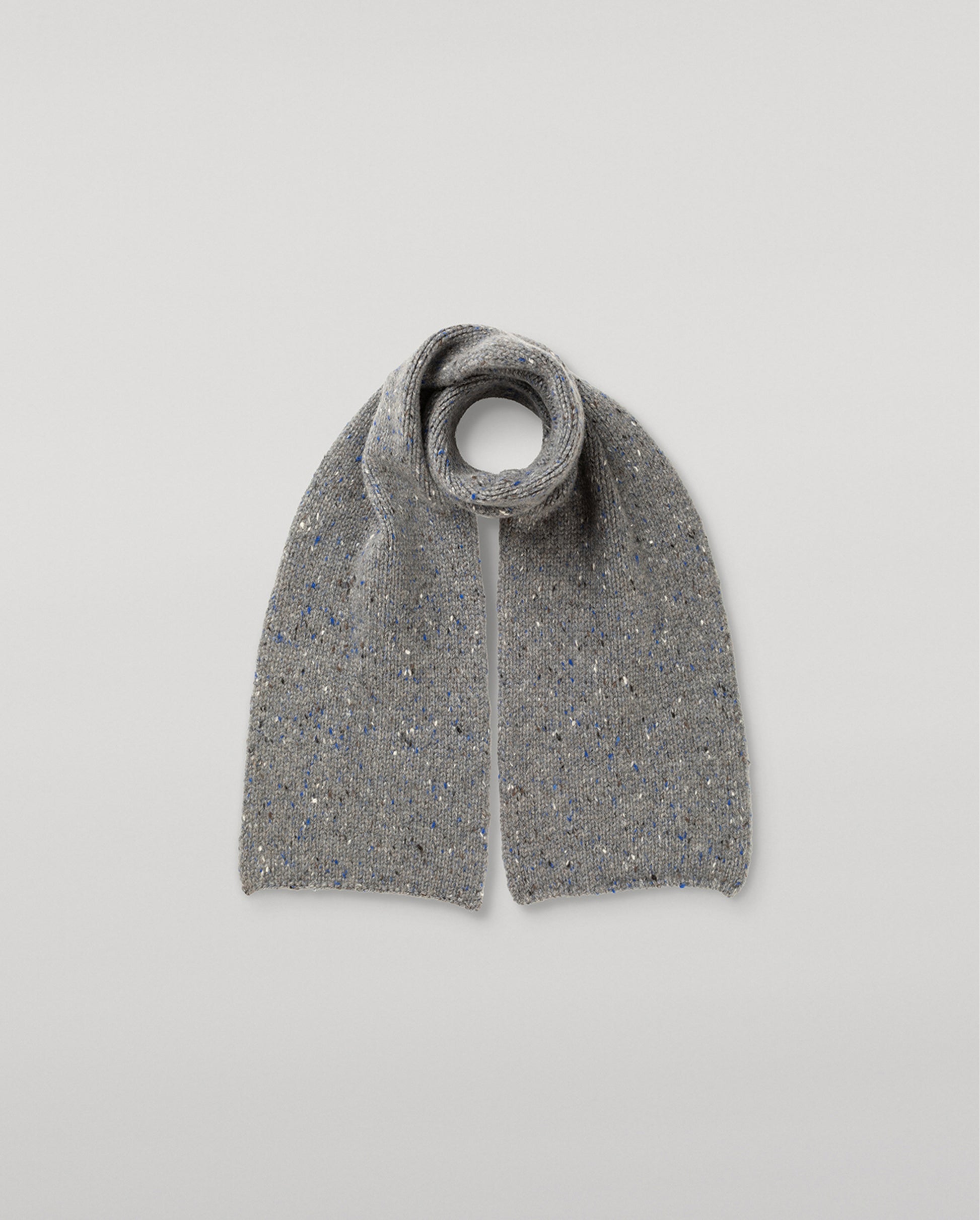 JOHNSTONS OF ELGIN CASHMERE DONEGAL TIREE SCARF WITH ROLLED EDGE GREY 100% CASHMERE HAC03622HA4270ONE