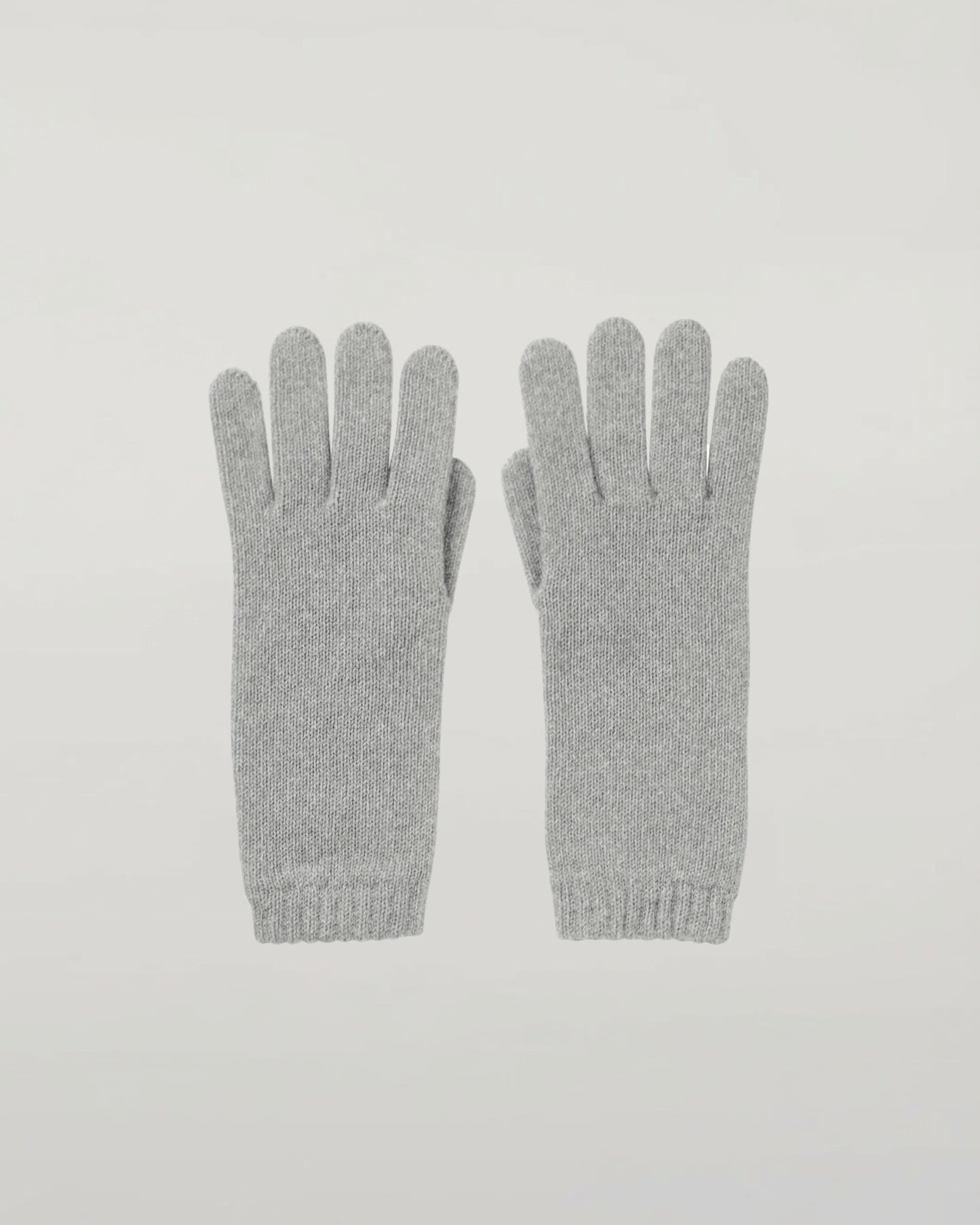 Johnstons of Elgin AW24 Knitted Accessory Light Grey Women's Cashmere Gloves HAD03226HA0308ONE