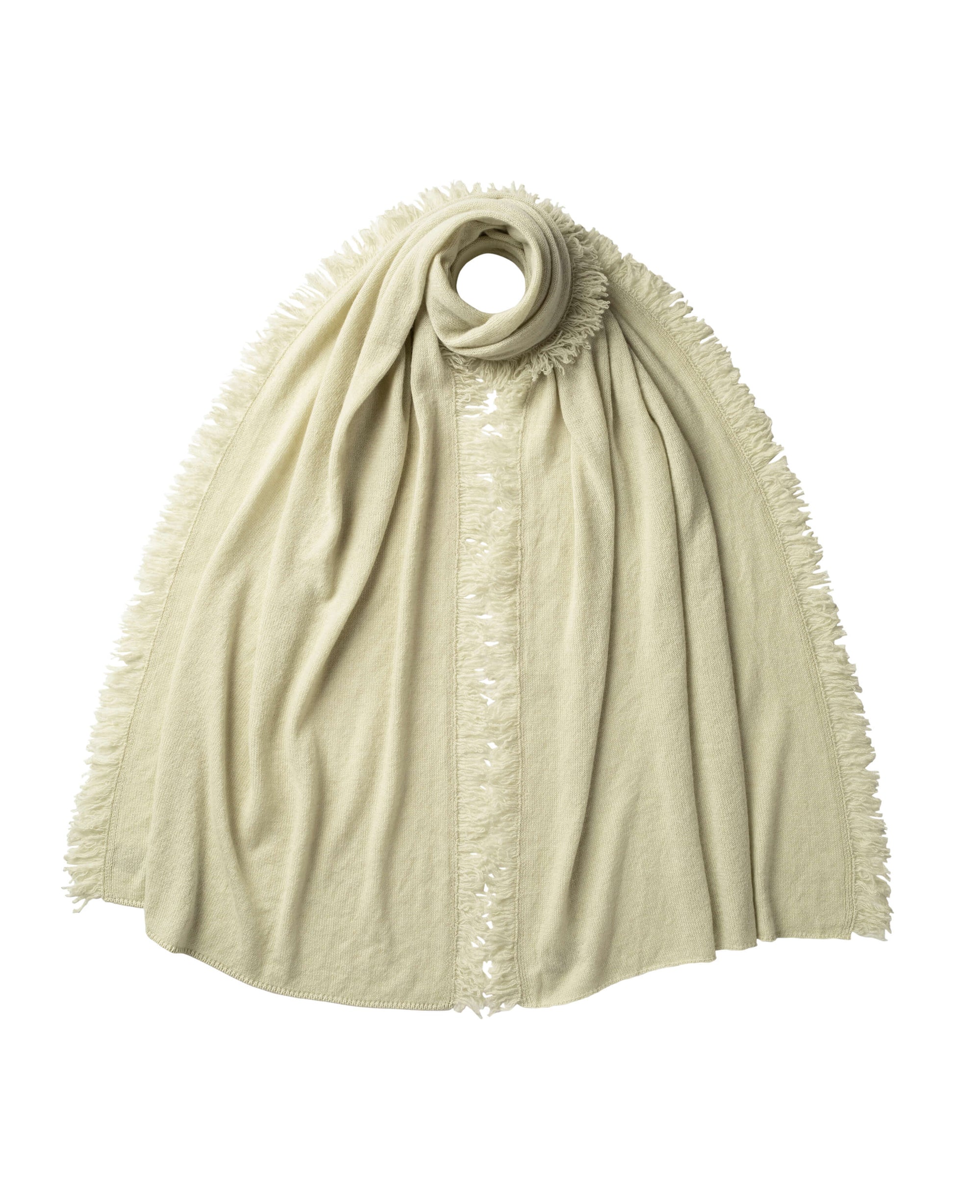 Johnstons of Elgin AW24 Knitted Accessory Lichen Fringed Gauzy Cashmere Stole HAE01955SC0158ONE