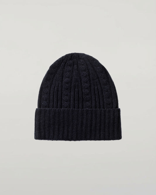 Johnstons of Elgin Gift Set  Cable & Rib Navy Cashmere Beanie HAE03408SD7286ONE