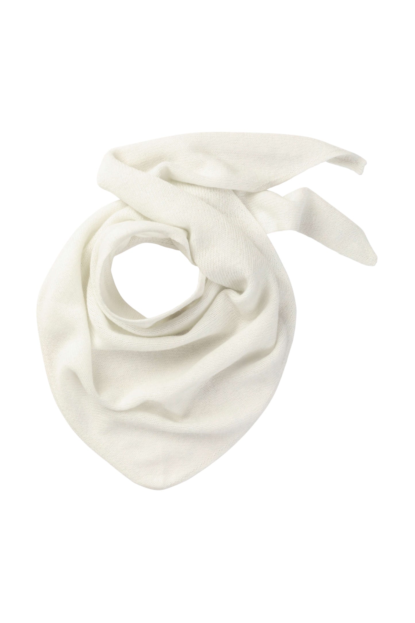 Johnstons of Elgin AW25 Knitted Accessories  Gauzy Cashmere White Triangle Neck Tie HAE03430HA0371ONE