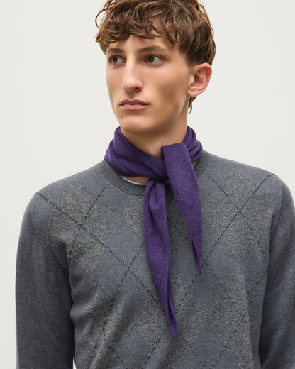 JOHNSTONS OF ELGIN CASHMERE GAUZY NECK TIE REEL BANDANA DARK PURPLE 100% CASHMERE HAE03430SD5370ONE