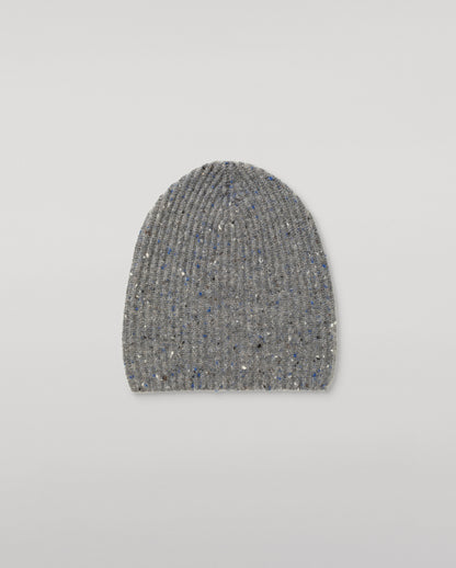 JOHNSTONS OF ELGIN CASHMERE DONEGAL TRAQUAIR RIBBED BEANIE GREY 100% CASHMERE HAE03643HA4270ONE