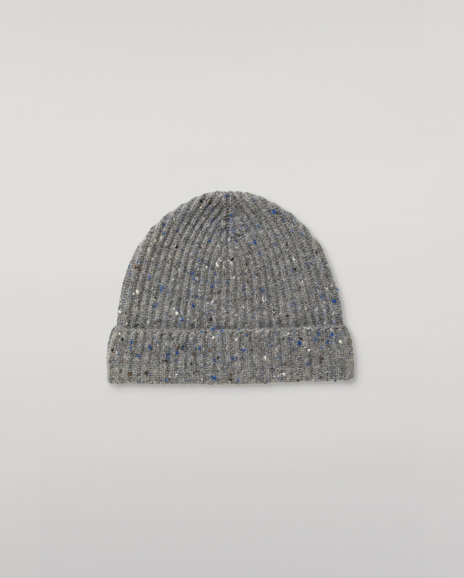 JOHNSTONS OF ELGIN CASHMERE DONEGAL TRAQUAIR RIBBED BEANIE GREY 100% CASHMERE HAE03643HA4270ONE