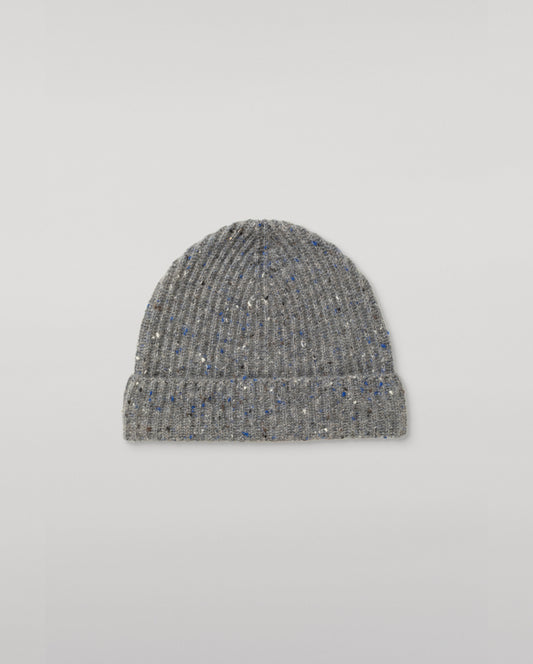 JOHNSTONS OF ELGIN CASHMERE DONEGAL TRAQUAIR RIBBED BEANIE GREY 100% CASHMERE HAE03643HA4270ONE