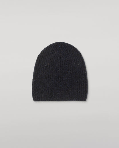 JOHNSTONS OF ELGIN CASHMERE DONEGAL TRAQUAIR RIBBED BEANIE BLUE 100% CASHMERE HAE03643HD7348ONE