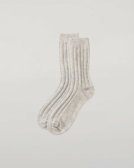 Johnstons of Elgin Men's Cashmere Bed Sock in Grey HAG02814HA01837-12