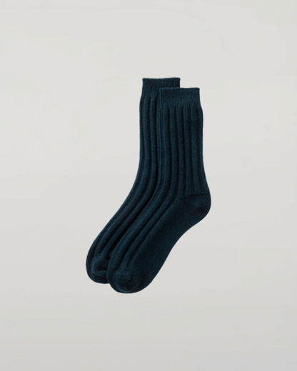 Johnstons of Elgin set of three pairs of cashmere socks in grey, beige, and green on a light grey background 2025GIFTSET4B
