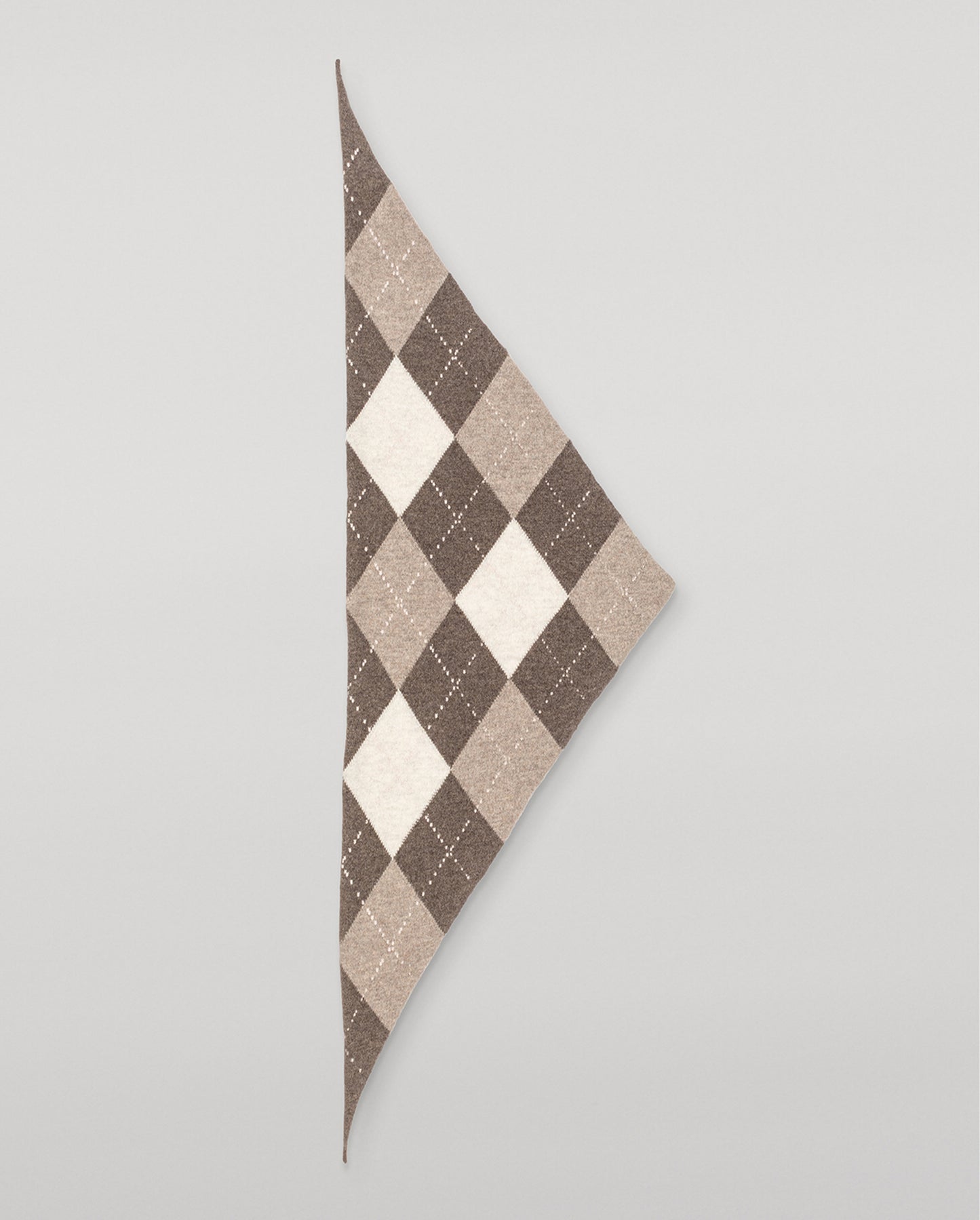 JOHNSTONS OF ELGIN CASHMERE NECK TIE ARGYLE CLAN BANDANA BROWN 100% CASHMERE HAP03612JU1628ONE