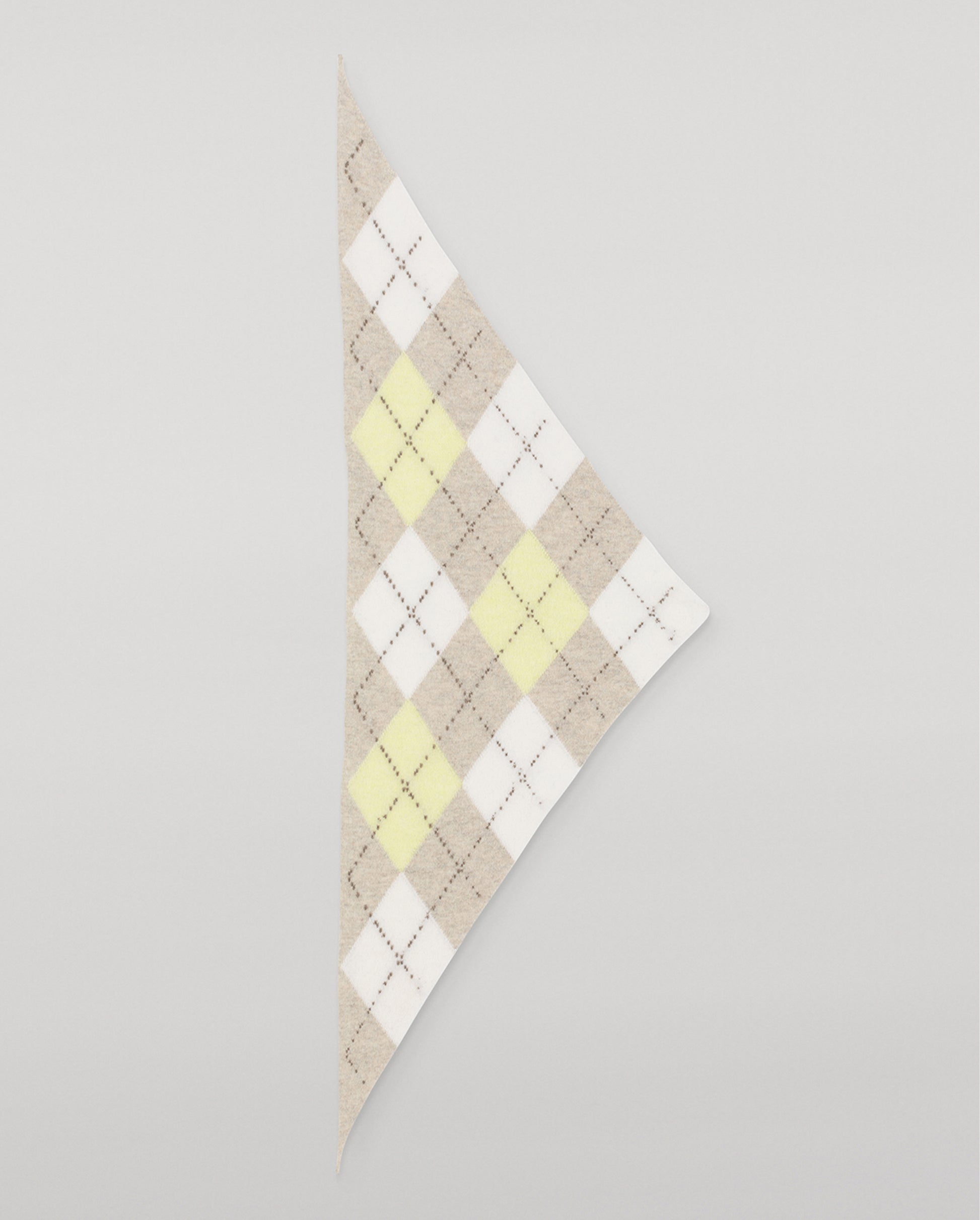 JOHNSTONS OF ELGIN CASHMERE NECK TIE ARGYLE CLAN BANDANA NATURAL 100% CASHMERE HAP03612JU1629ONE