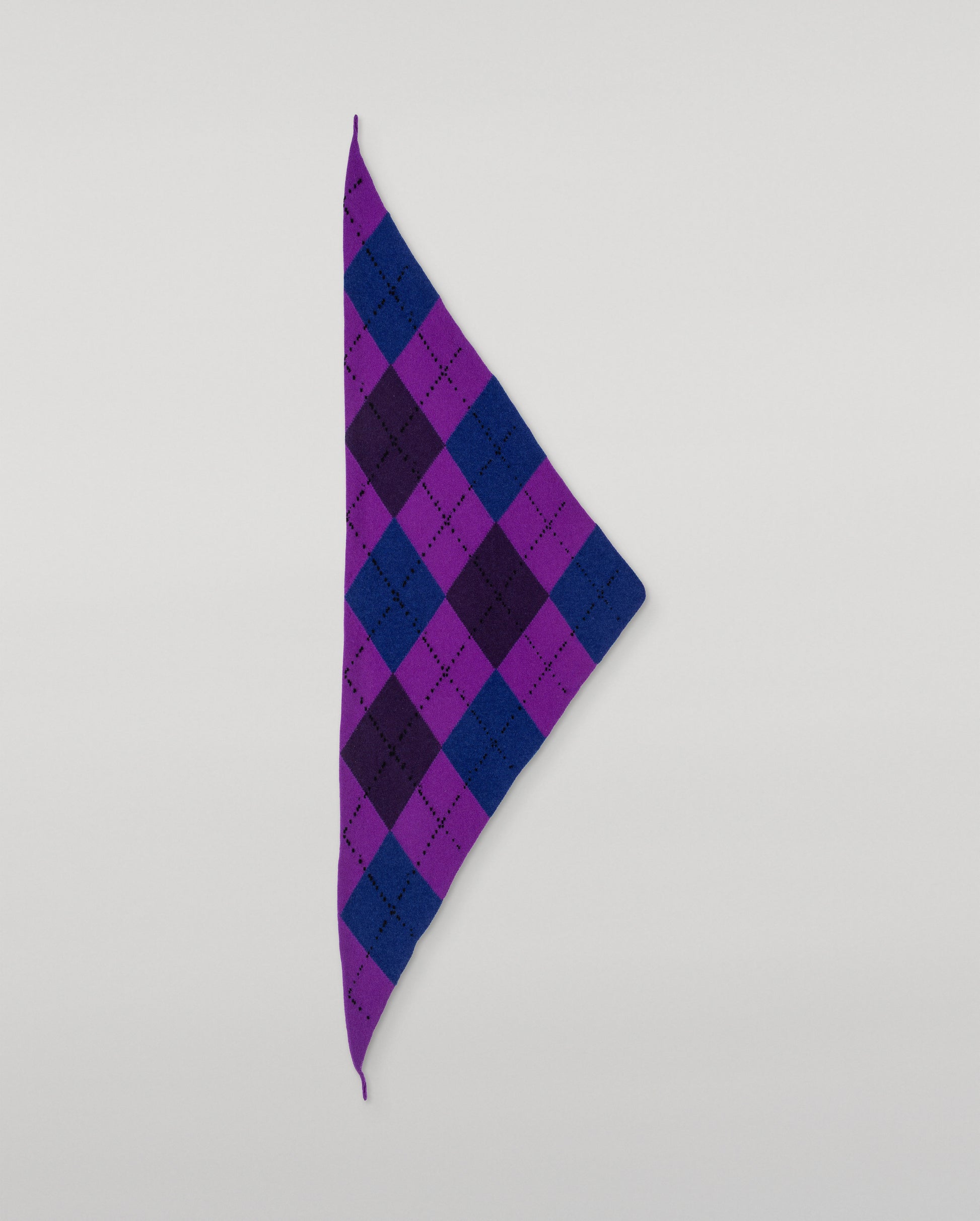 JOHNSTONS OF ELGIN CASHMERE NECK TIE ARGYLE CLAN BANDANA PURPLE 100% CASHMERE HAP03612JU1669ONE
