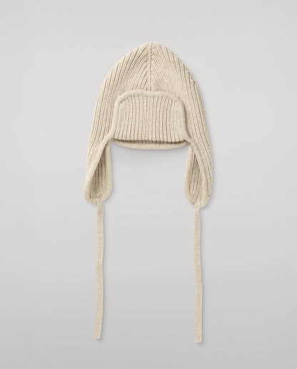 JOHNSTONS OF ELGIN CASHMERE RIBBED DEER STALKER BEANIE NATURAL 100% CASHMERE HAT03646Q26301ONE