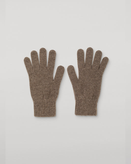 JOHNSTONS OF ELGIN MENS CASHMERE PATRICK JERSEY GLOVE BROWN 100% CASHMERE HAY01001HB7128ONE