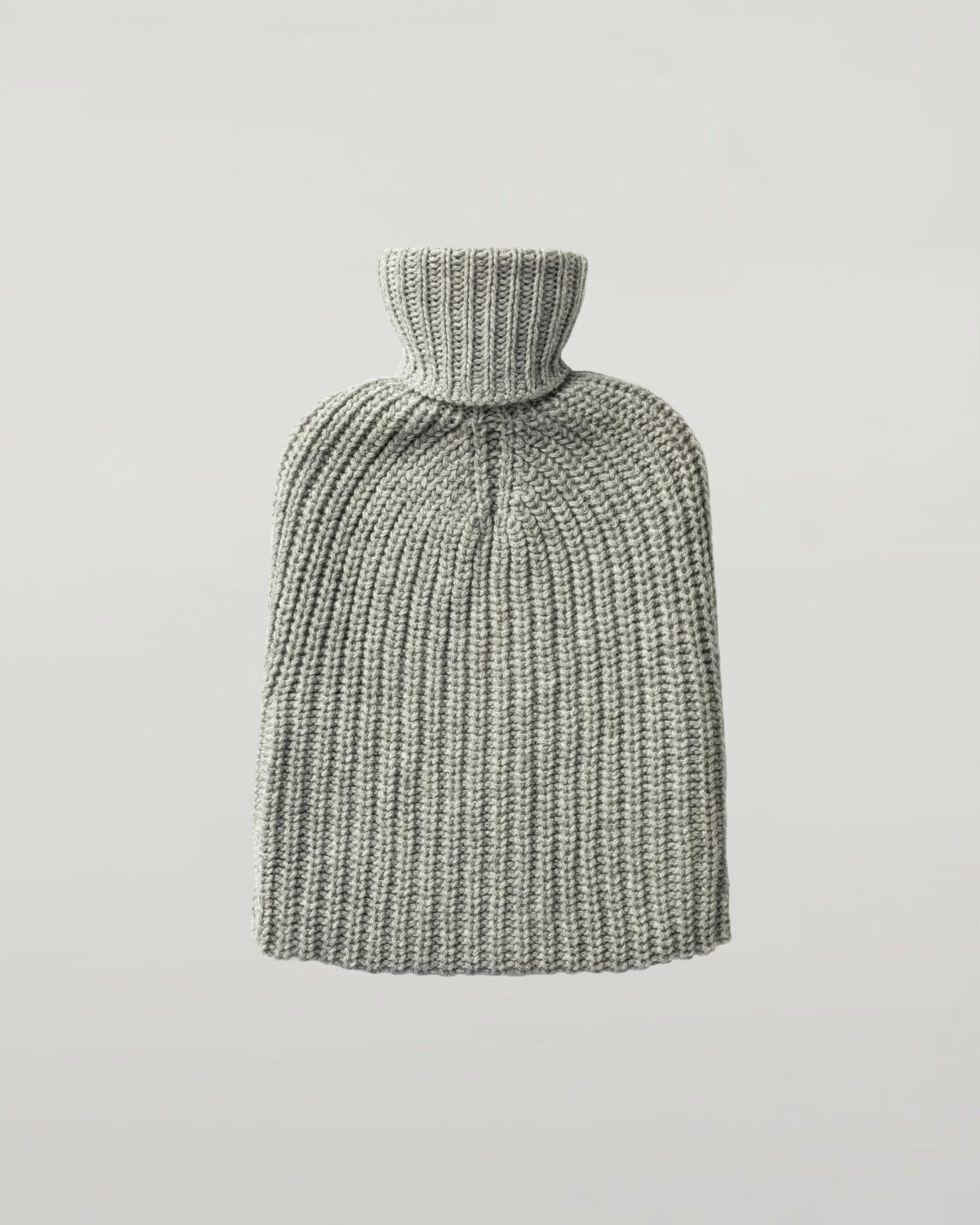 Johnstons of Elgin AW24 Knitted Accessory Light Grey Cashmere Hot Water Bottle Cover PA000062HA0308