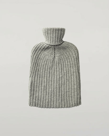 Johnstons of Elgin AW24 Knitted Accessory Light Grey Cashmere Hot Water Bottle Cover PA000062HA0308