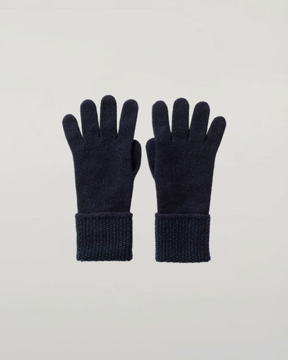 Johnstons of Elgin AW25 Knitted Accessories Dark Navy & Bottle Green Seed Stitch Cashmere White Beanie HAY03528Q25307ONE