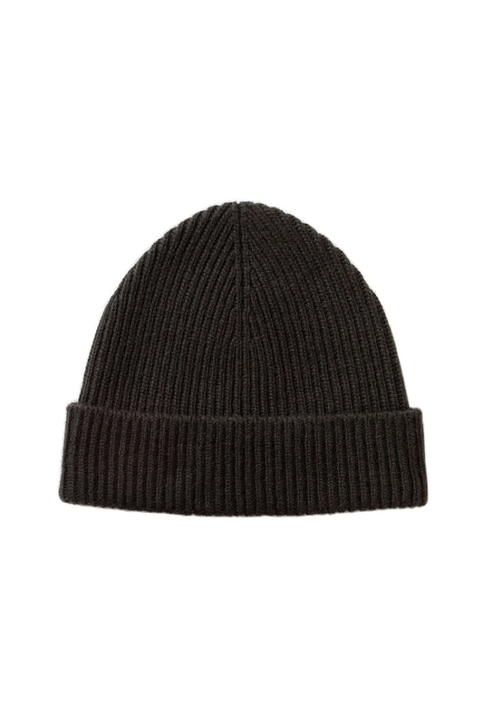 Johnstons of Elgin AW25 Knitted Accessories Iron Ribbed Grey Cashmere Beanie HAY03536SC7330ONE