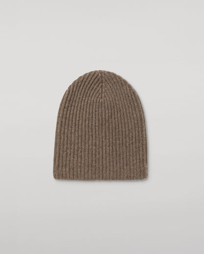 JOHNSTONS OF ELGIN CASHMERE RIBBED LOVAT BEANIE BROWN 100% CASHMERE HAY03614HB7128ONE