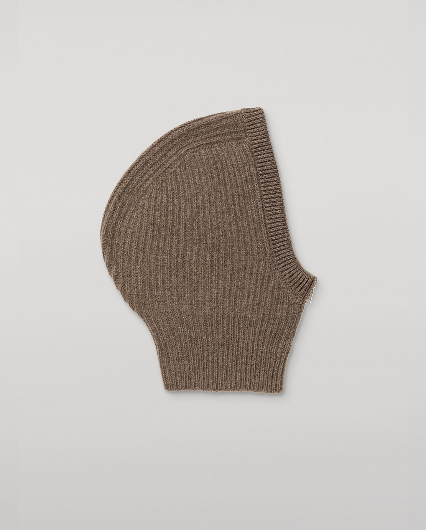 JOHNSTONS OF ELGIN CASHMERE RIBBED NEVIS HOOD WITH ZIP FASTENING BROWN 100% CASHMERE HAY03615Q26297ONE