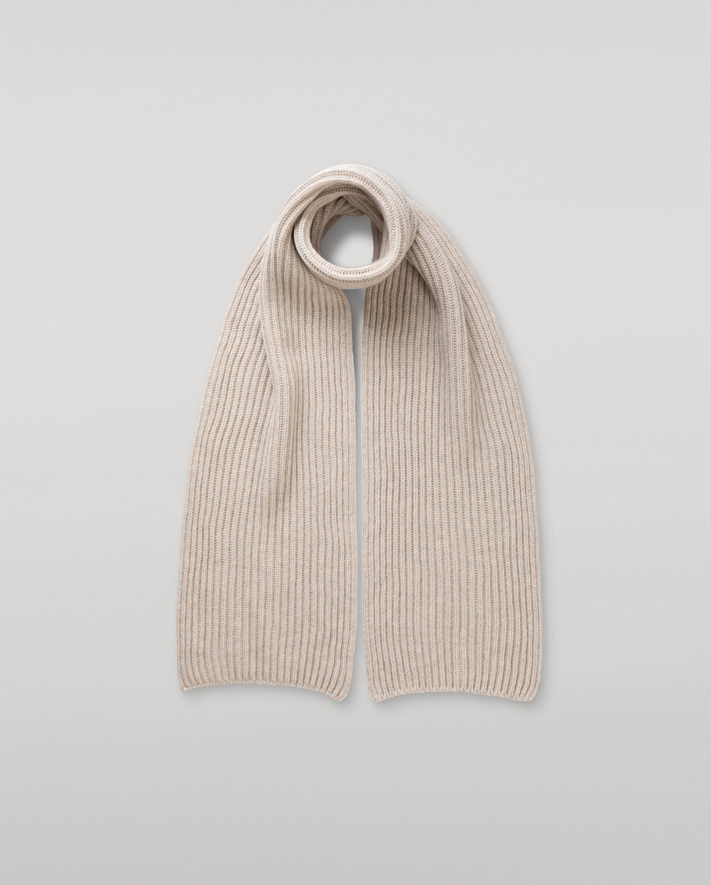 JOHNSTONS OF ELGIN CASHMERE RIBBED LOVAT SCARF NATURAL 100% CASHMERE HAY03639HA0402ONE