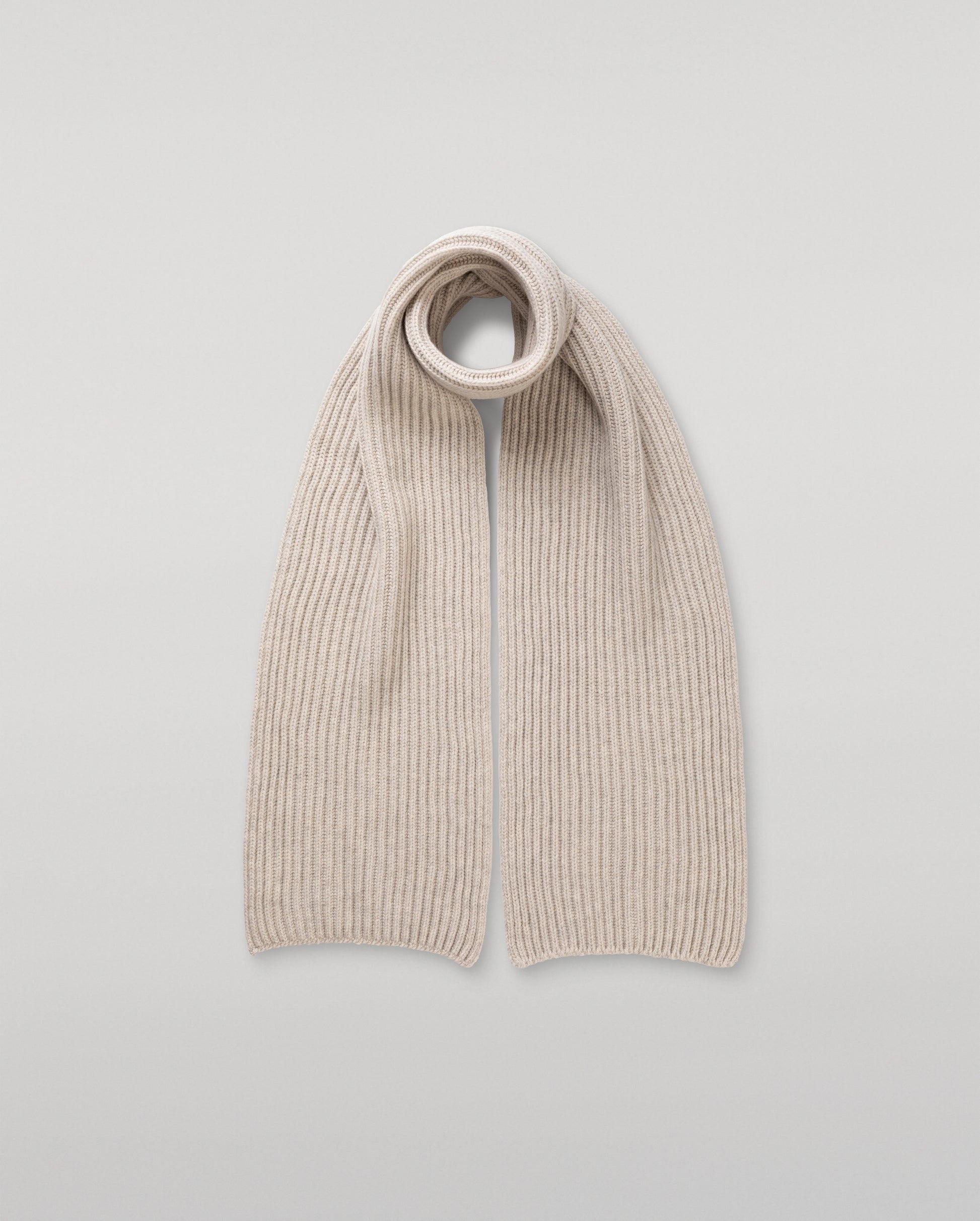 JOHNSTONS OF ELGIN CASHMERE RIBBED LOVAT SCARF NATURAL 100% CASHMERE HAY03639HA0402ONE
