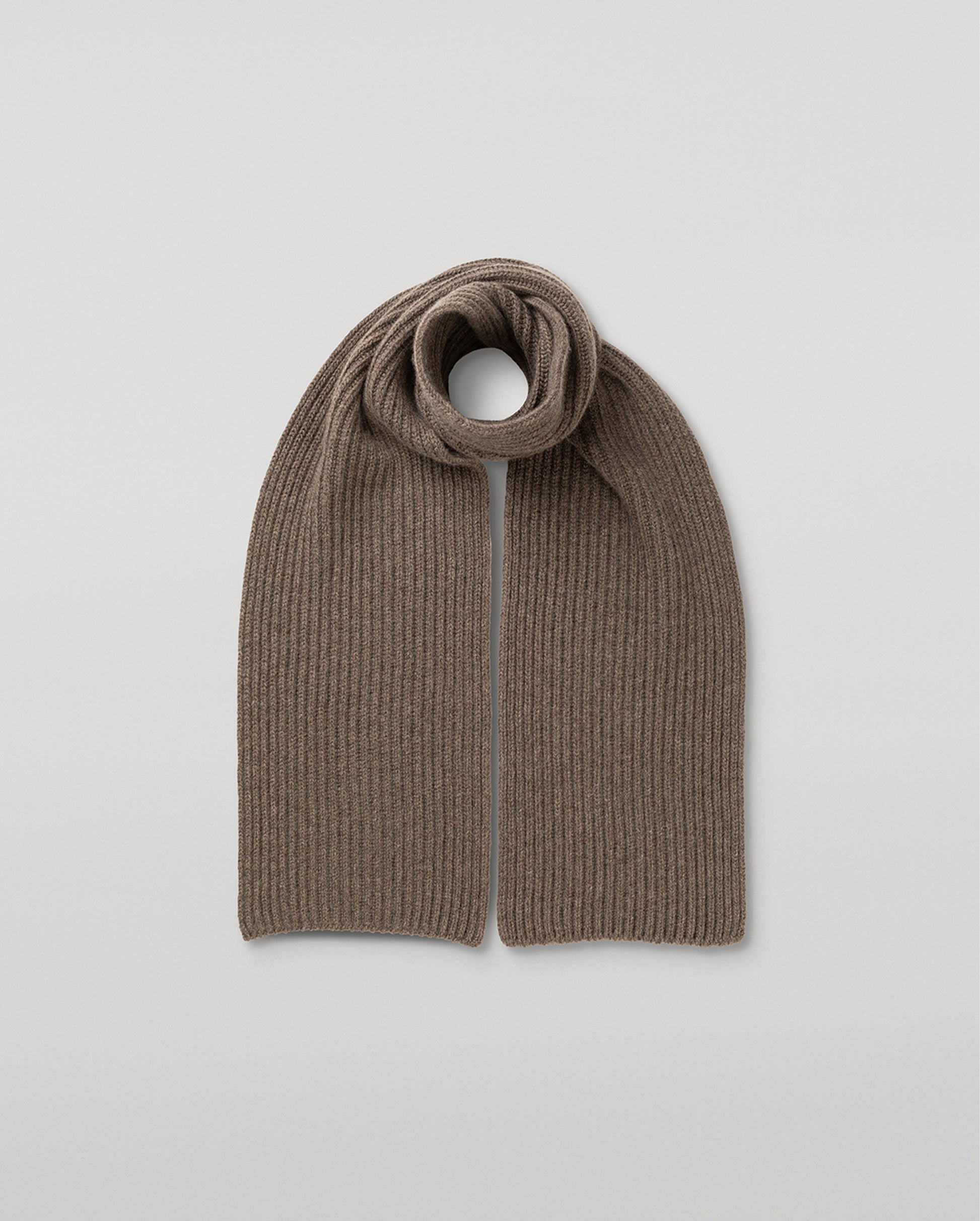 JOHNSTONS OF ELGIN CASHMERE RIBBED LOVAT SCARF NATURAL 100% CASHMERE HAY03639HA0402ONE