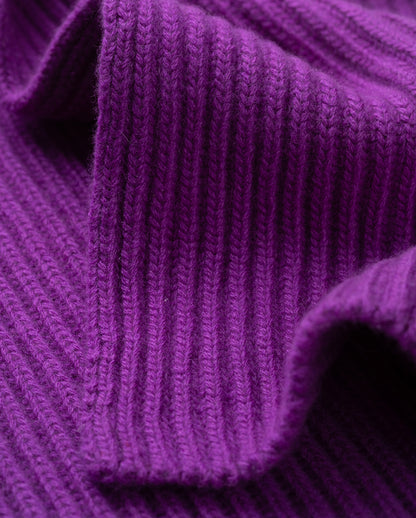 JOHNSTONS OF ELGIN CASHMERE RIBBED LOVAT SCARF PURPLE 100% CASHMERE HAY03639SD5371ONE