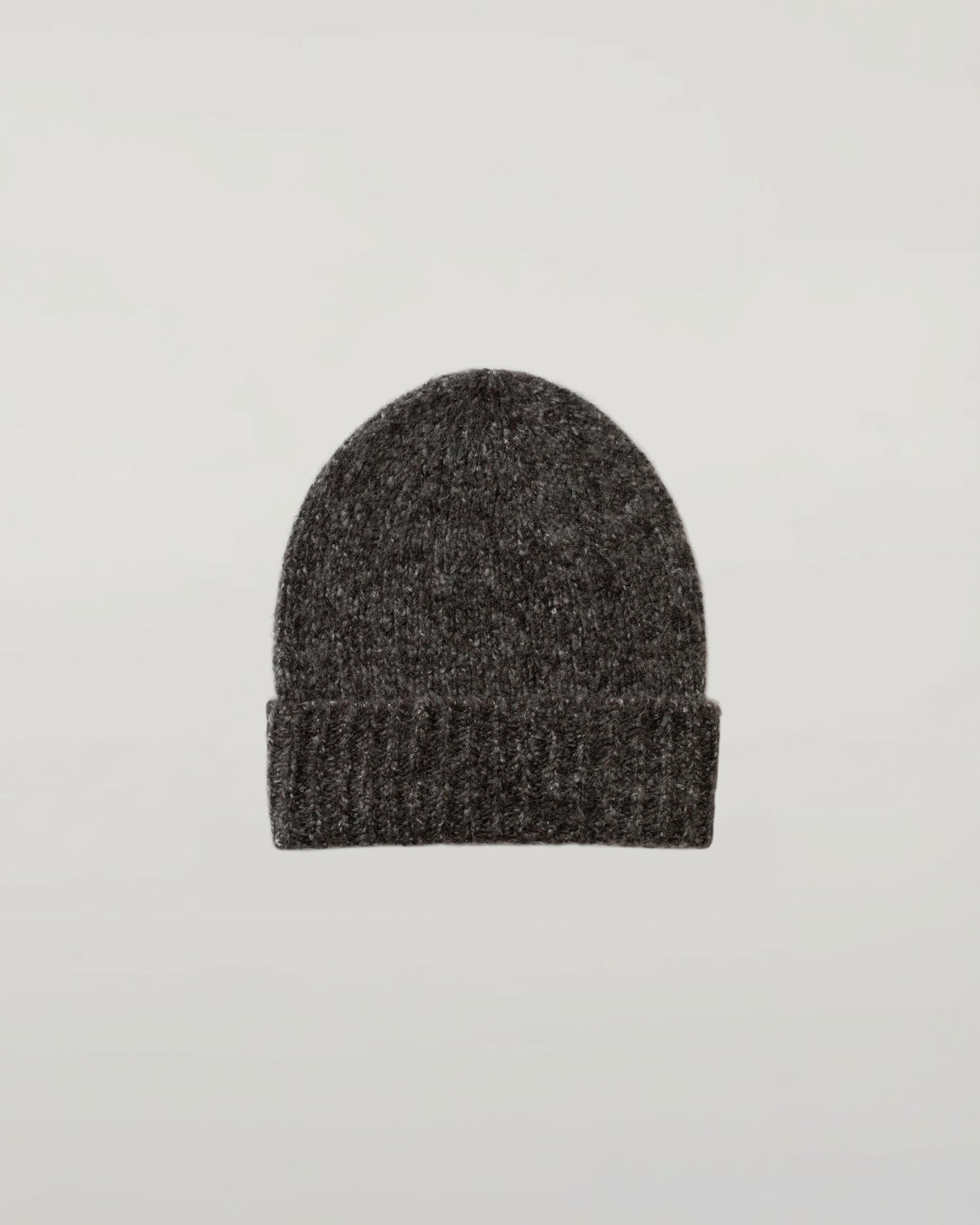 Johnstons of Elgin Knitted Accessories Charcoal Cashmere Bouclé Grey Beanie HBC01084HA7198ONE