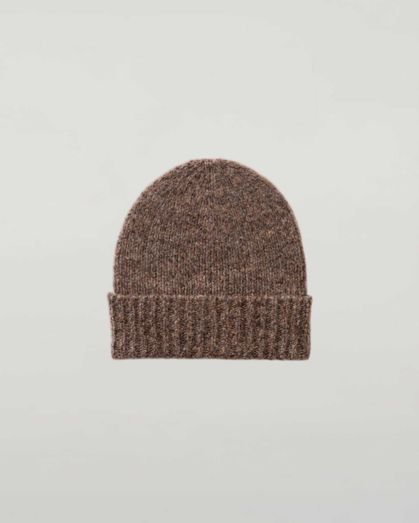 Johnstons of Elgin AW25 Knitted Accessories Molasses Mix Cashmere Bouclé Brown Beanie HBC01084HB4415ONE